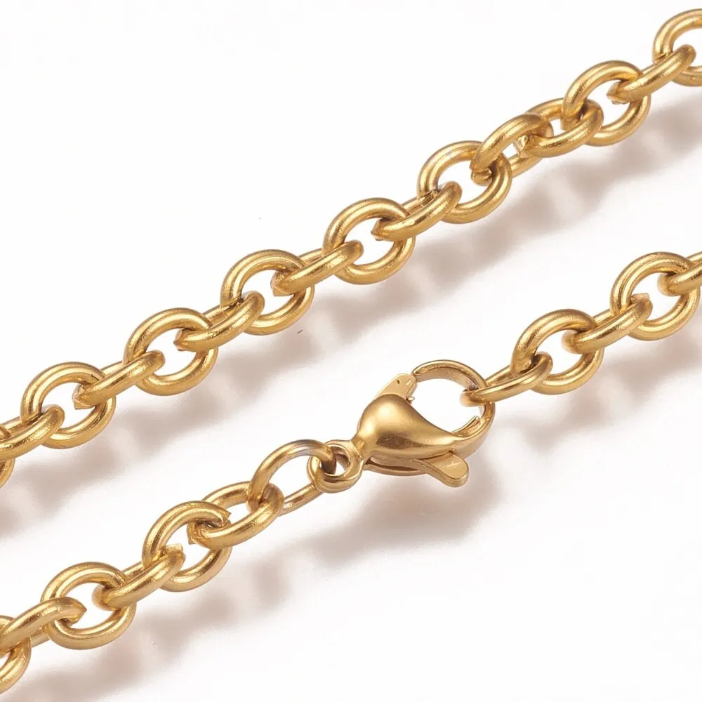 1 Chunky cable chain bracelet, Rose gold - gold - silver stainless steel
