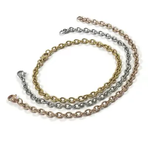 1 Chunky cable chain bracelet, Rose gold - gold - silver stainless steel