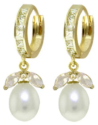10.3 Carat 14K Solid White Gold My Match Sapphire White Topaz Earrings