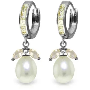10.3 Carat 14K Solid White Gold My Match Sapphire White Topaz Earrings