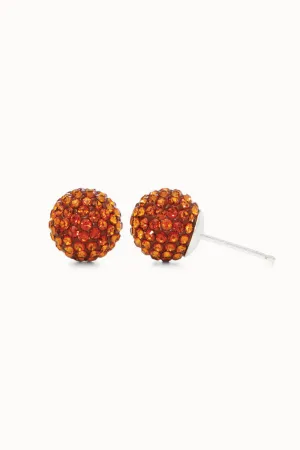 10mm Sparkle Ball Earrings - Light Amber