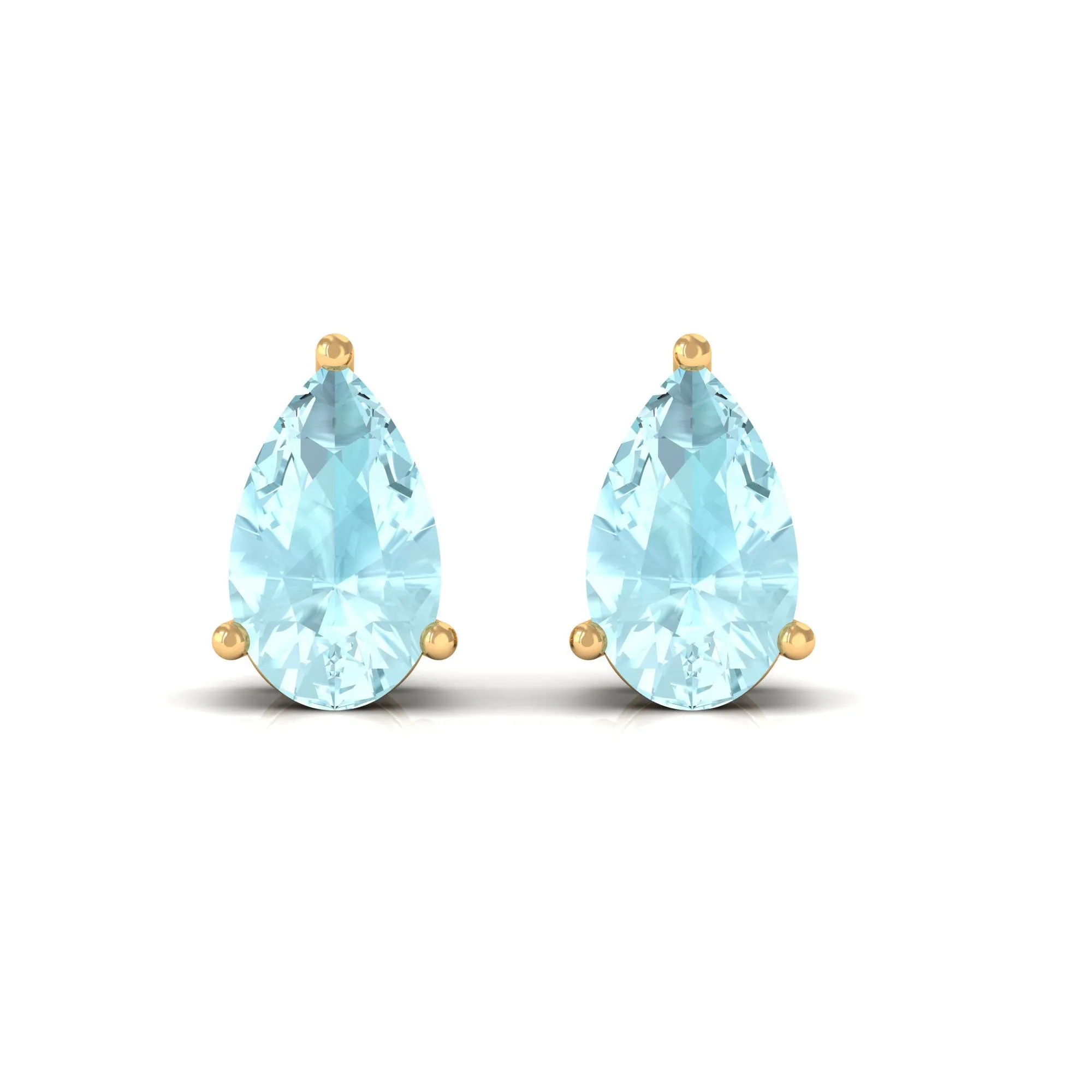 1.25 CT Pear Cut Sky Blue Topaz Solitaire Stud Earrings
