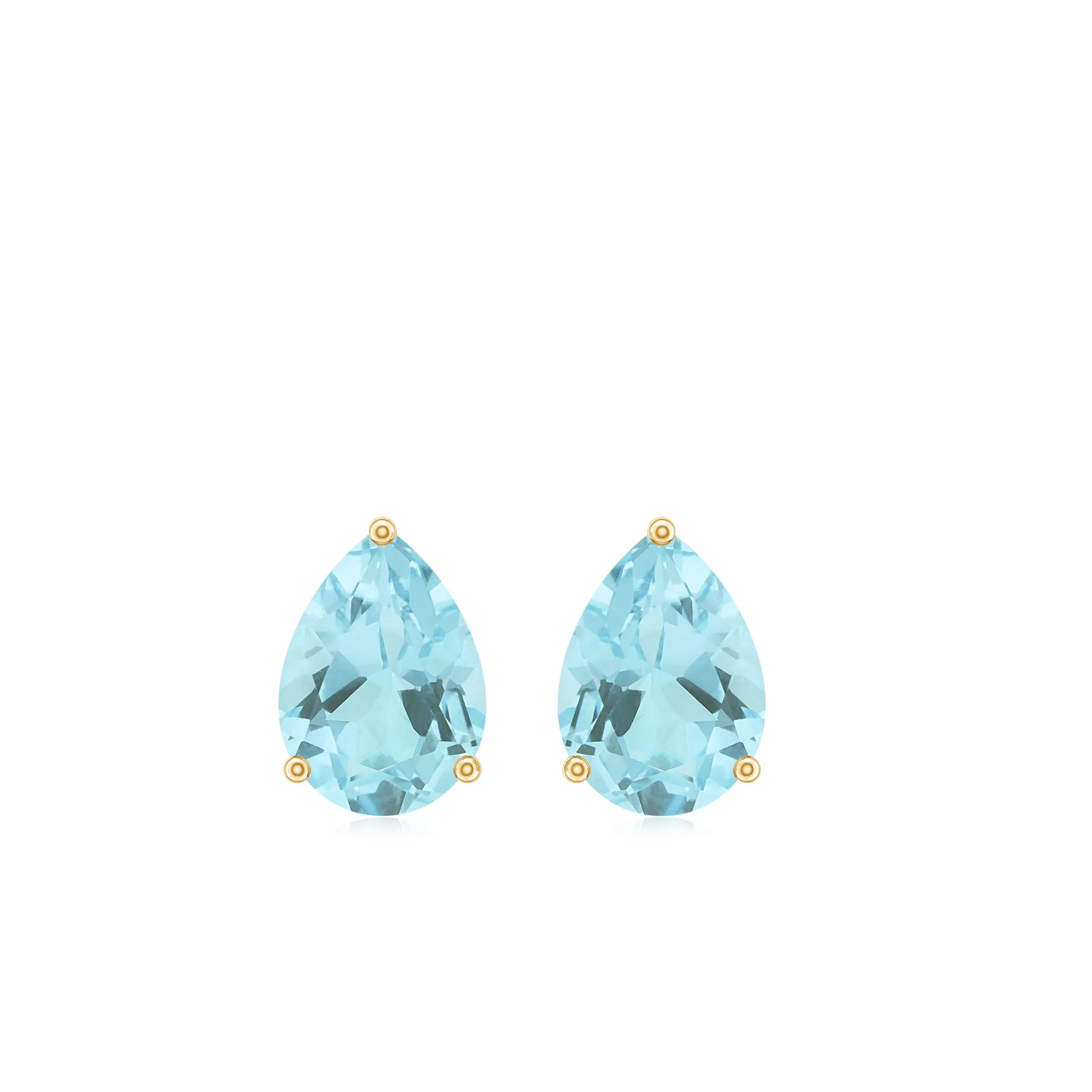 1.25 CT Pear Cut Sky Blue Topaz Solitaire Stud Earrings