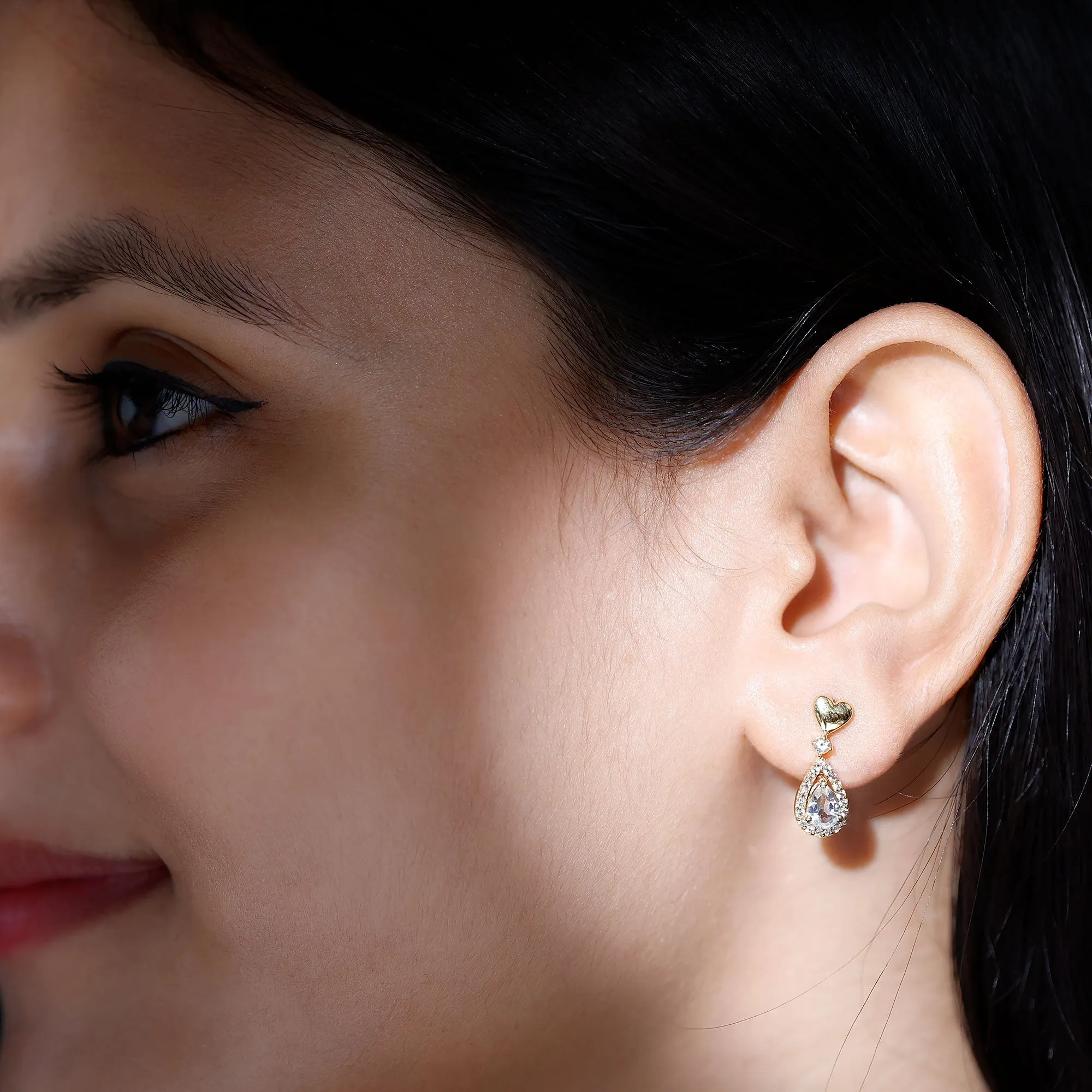 1.25 CT White Topaz Bridal Teardrop Earrings
