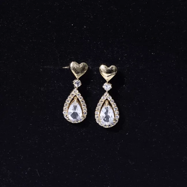 1.25 CT White Topaz Bridal Teardrop Earrings