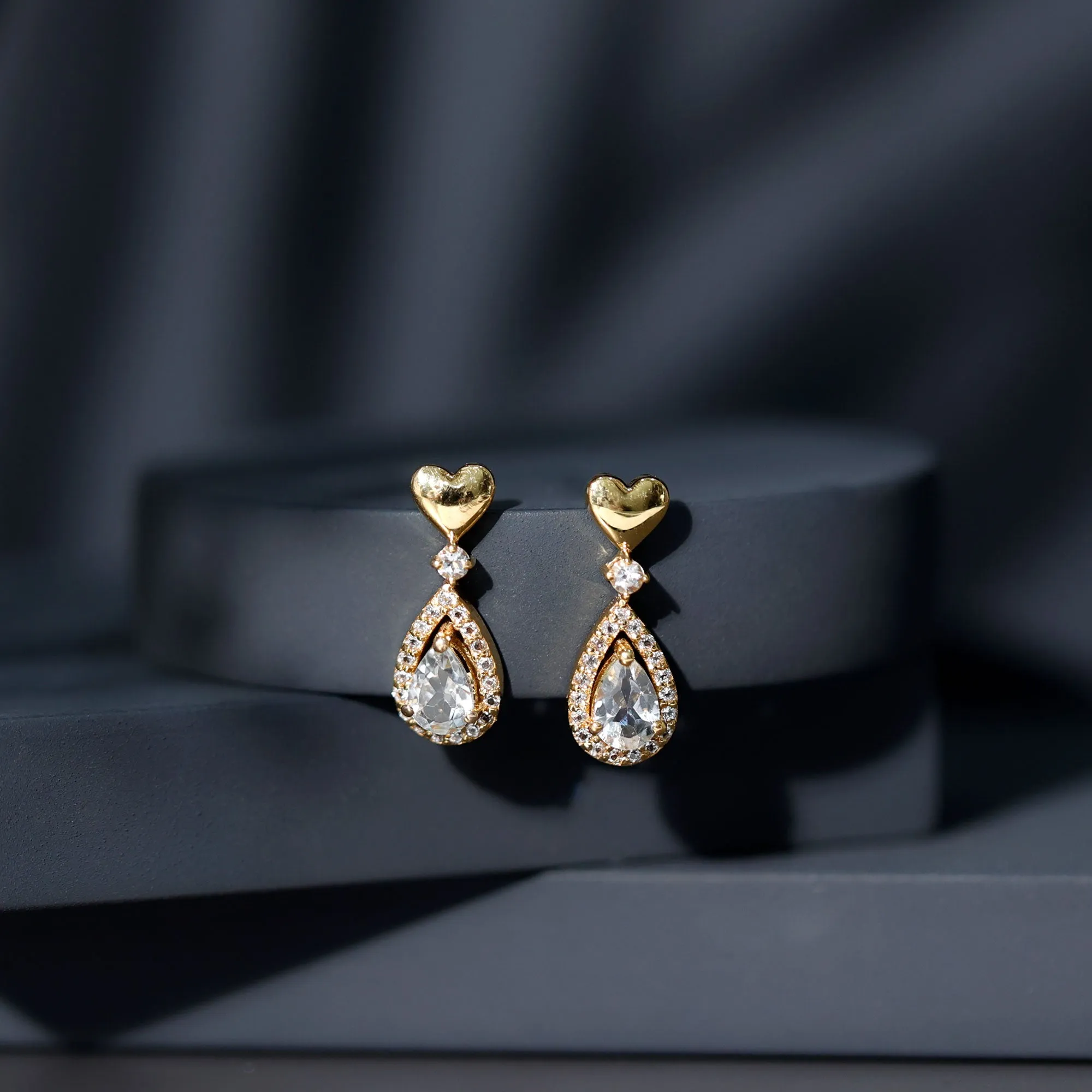 1.25 CT White Topaz Bridal Teardrop Earrings