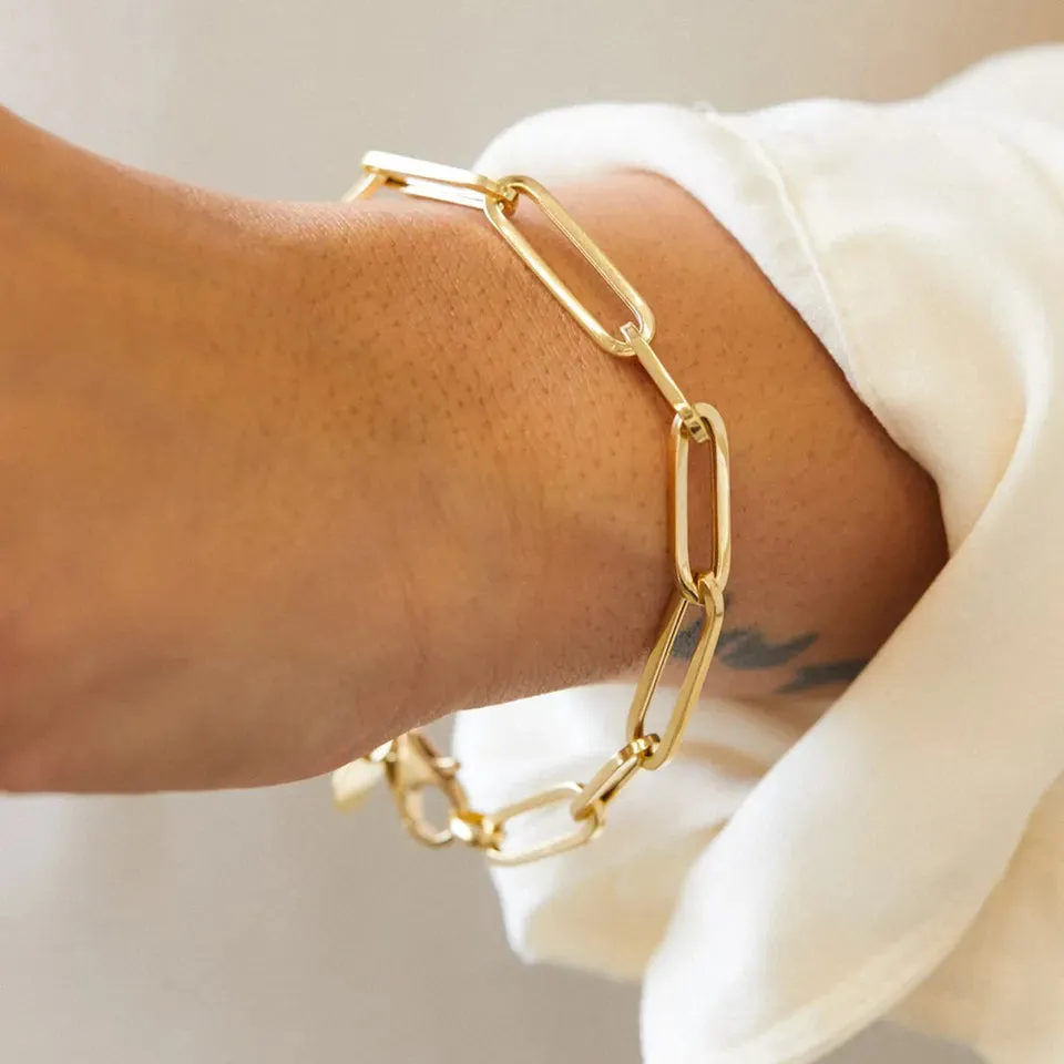 14K Gold-Filled Paperclip Chain Bracelet