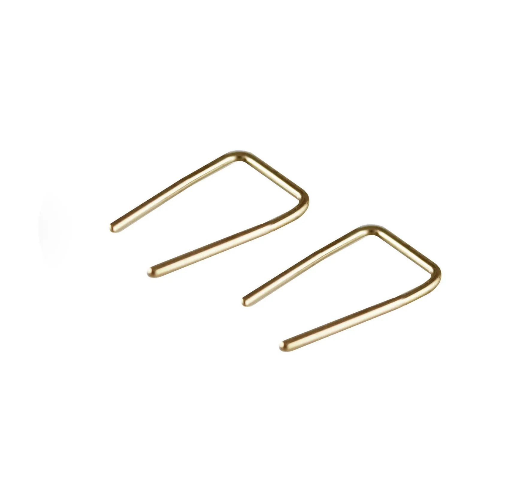 14K RECTANGLE WIRE HOOK EARRINGS