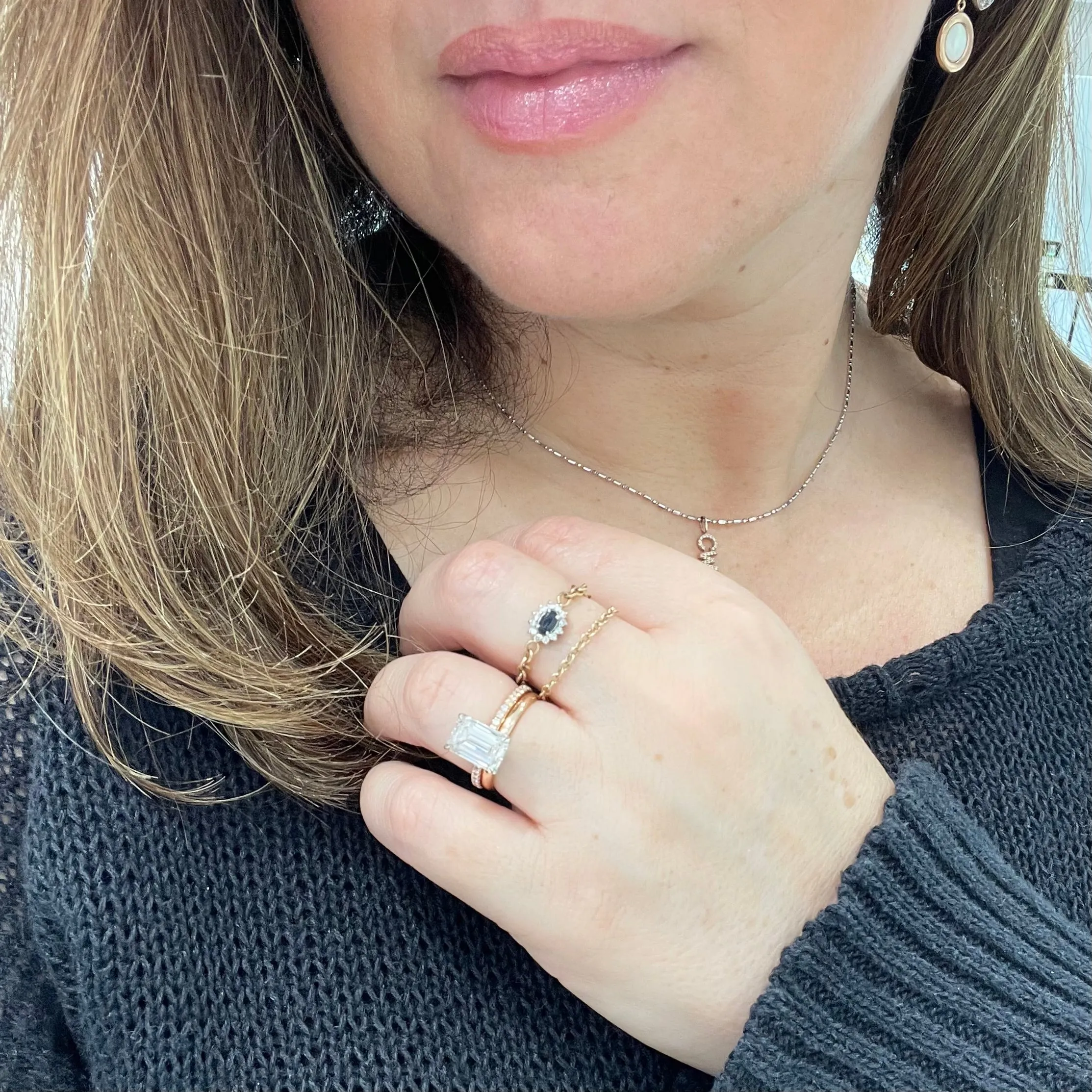 14K Sapphire Chain Ring