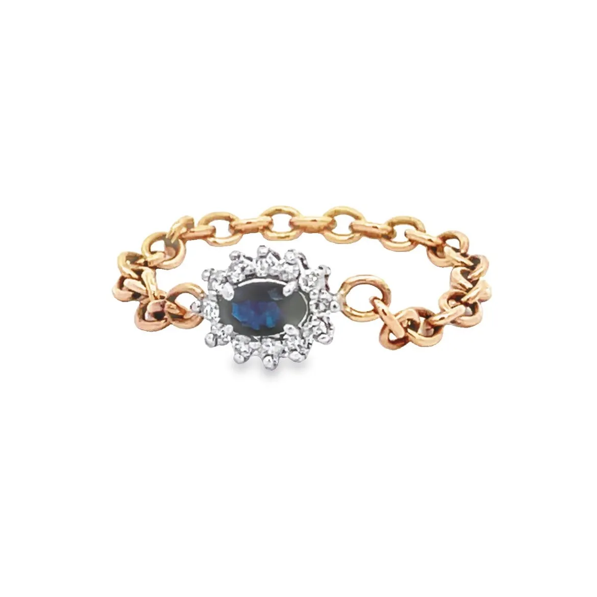 14K Sapphire Chain Ring