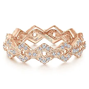 14K Yellow Gold Diamond Fashion Stackable Eternity Band