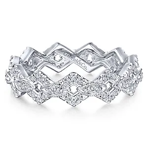 14K Yellow Gold Diamond Fashion Stackable Eternity Band