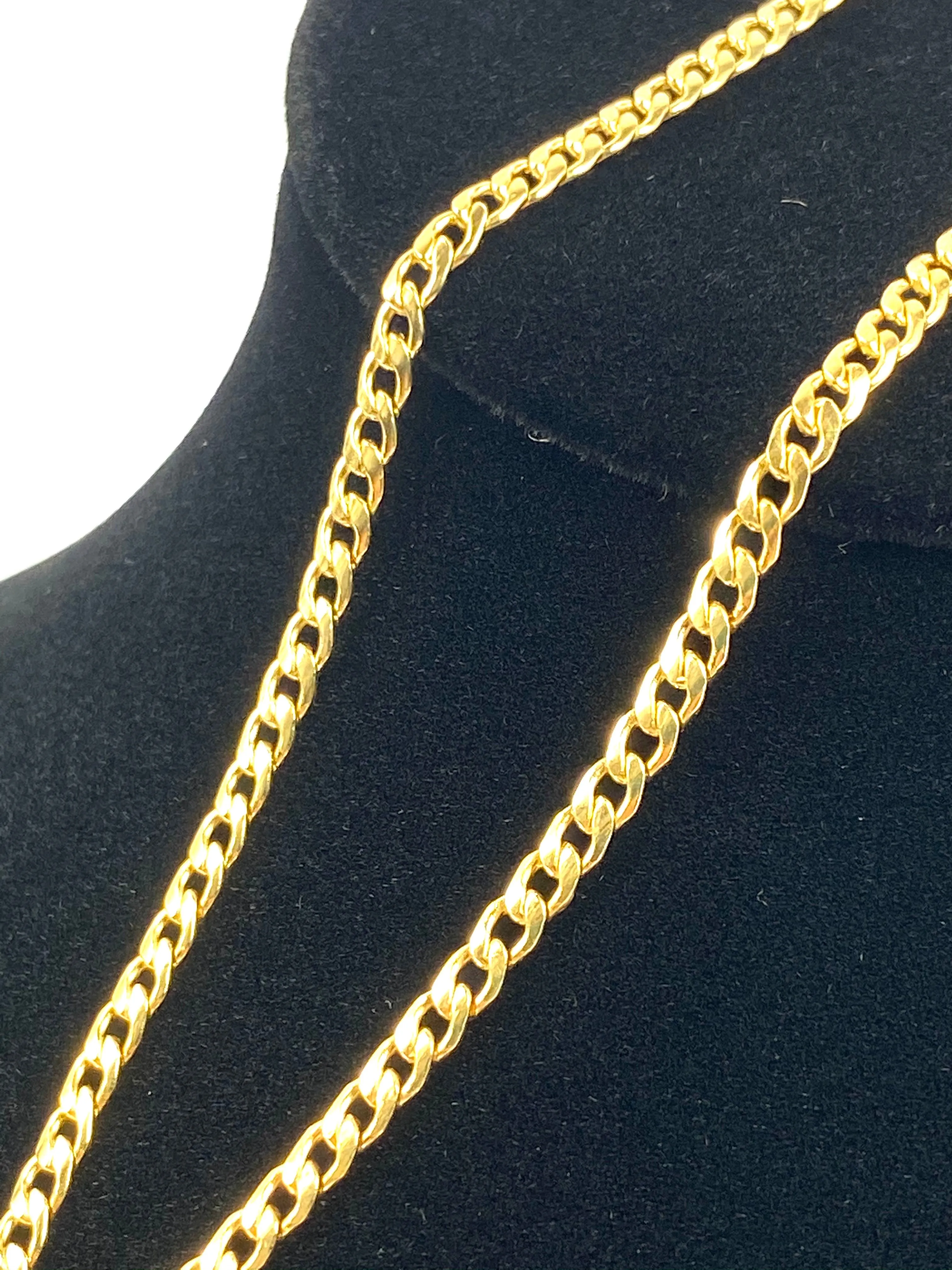14KGF 24” 3mm Cuban Curb Chain, 14KGF, 14K Gold Filled, 14K Gold Fill, 14K Gold, Sku:23309CHR-24