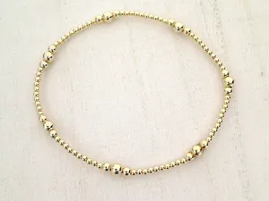 14kt Gold Filled Stretch Bracelet - Style 2 Medium