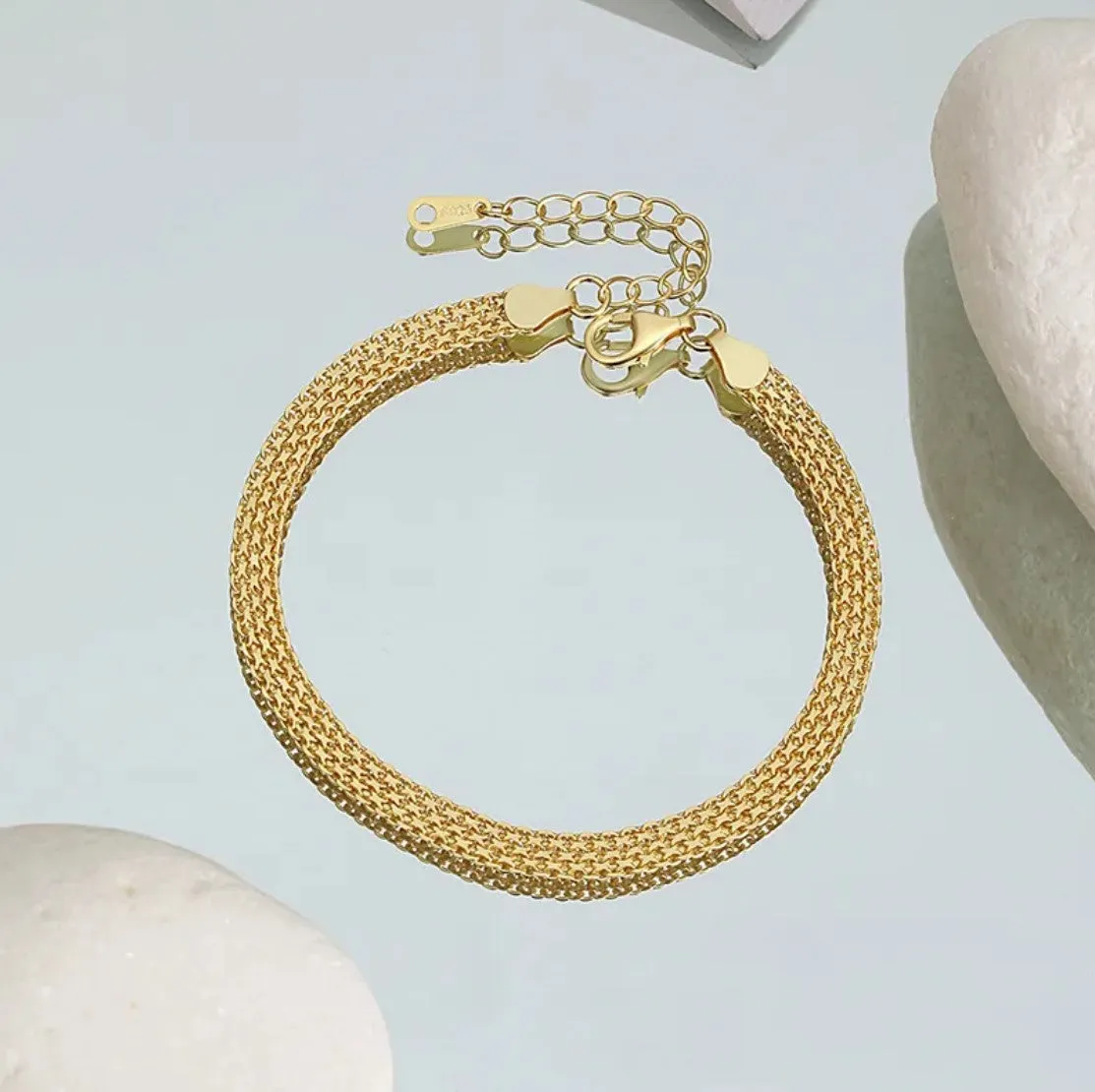 16-19cm(6.3"-7.5") 4.65mm Width Mesh Bracelet