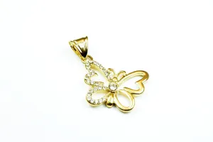 18K as Gold Filled* Rhinestone Butterfly Charm Pendant Size 24x15mm Charm with Clear CZ Cubic Zirconia For Jewelry Making GP136