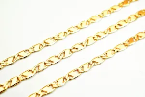 18K Pinky Gold Filled Look, EP Anchor Chain/Marine Chain/Figarucci Chain Width 3mm Thickness 1mm Findings for Jewelry Making Sold by Foot PGF18