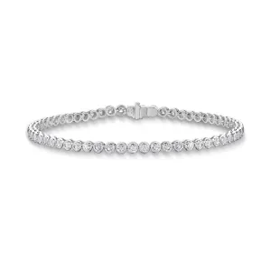 18KW BEZEL DIAMOND LINE BRACELET .92CT