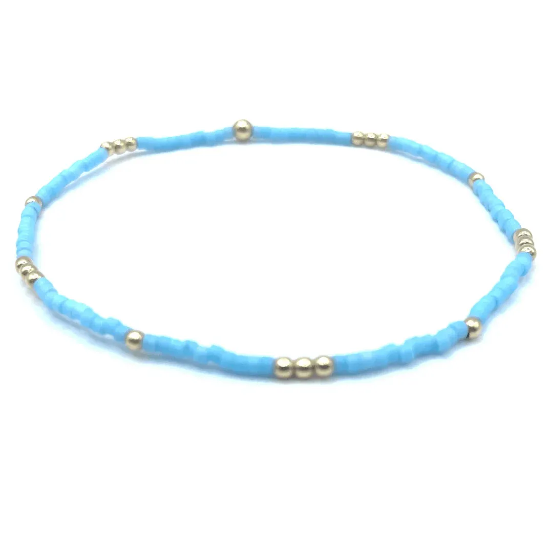 2MM NEWPORT TRUE TURQUOISE   GOLD FILLED WATERPROOF BRACELET