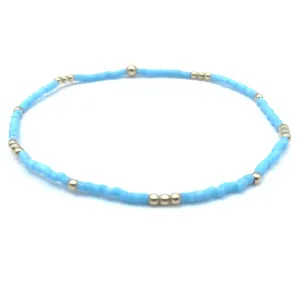 2MM NEWPORT TRUE TURQUOISE   GOLD FILLED WATERPROOF BRACELET
