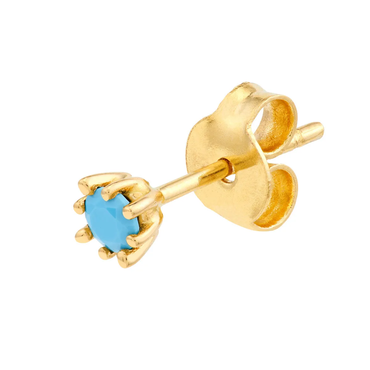 3 mm Round Turquoise Stud Earrings