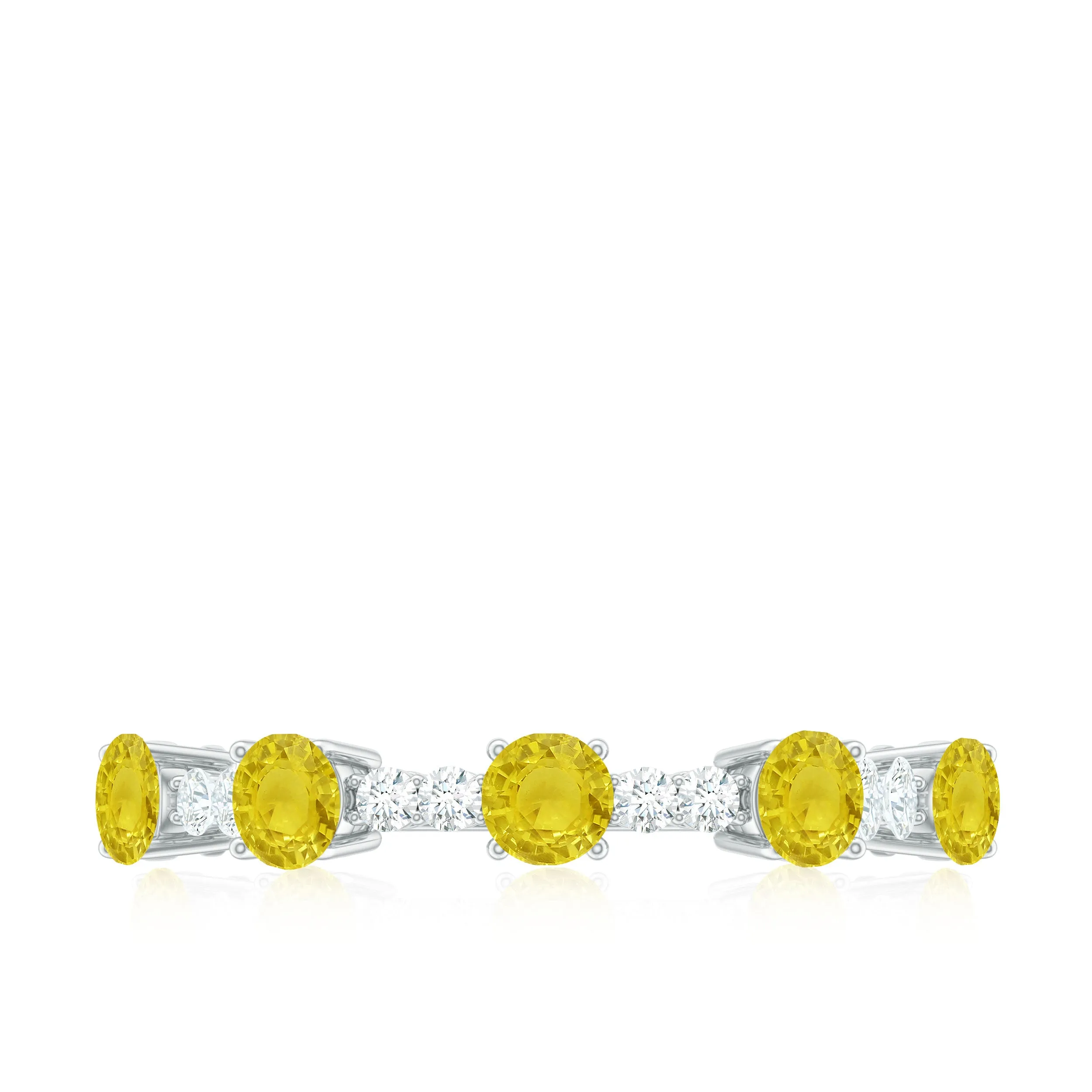 3/4 CT Yellow Sapphire and Diamond Minimal Stackable Gold Ring