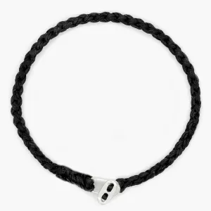 4mm Braided Bracelet With Sterling Silver Clasp (Black)
