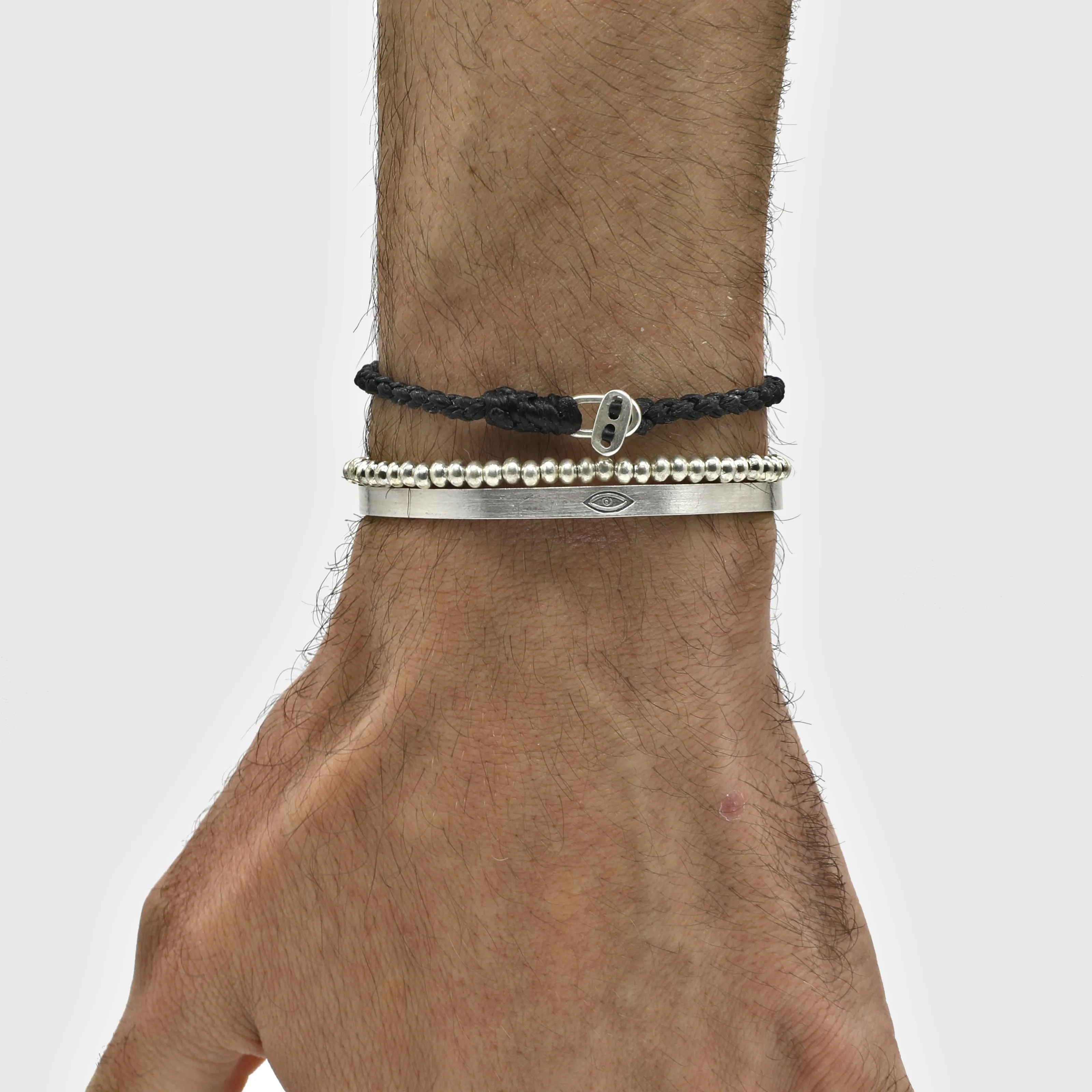4mm Braided Bracelet With Sterling Silver Clasp (Black)