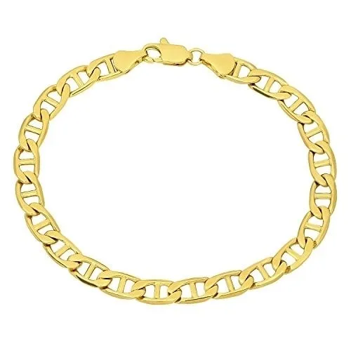 6mm 18k Gold Mariner Link Chain 8 14K Gold Filled
