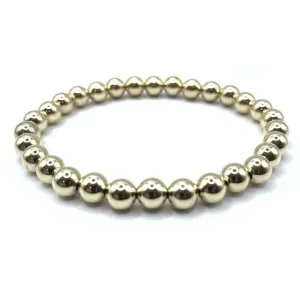 6mm Waterproof 14k Gold Filled Karma Bracelet 6.5"-7"