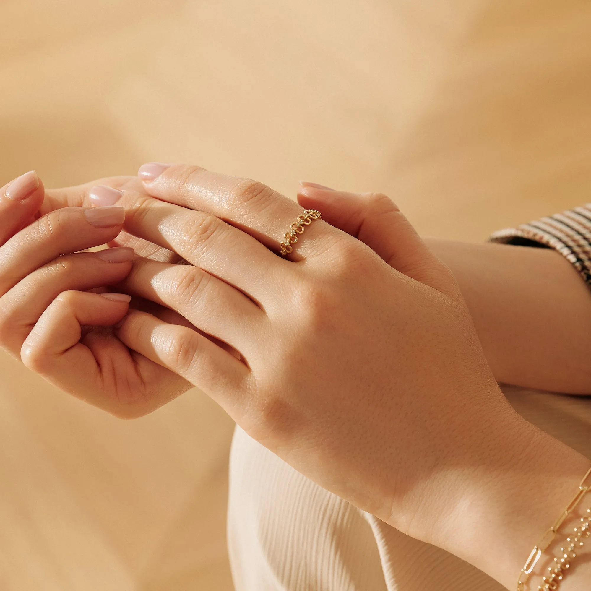 ANASTASIA | Diamond Paper Clip Stackable Ring