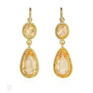 Antique gold and precious topaz earrings