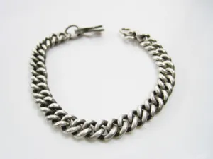 Antique Solid Silver Pocket Watch Chain Bracelet from Turkey