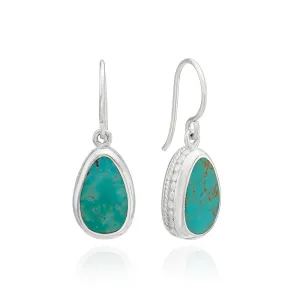 Asymmetrical Turquoise Drop Earrings - Silver - ER10358STQ