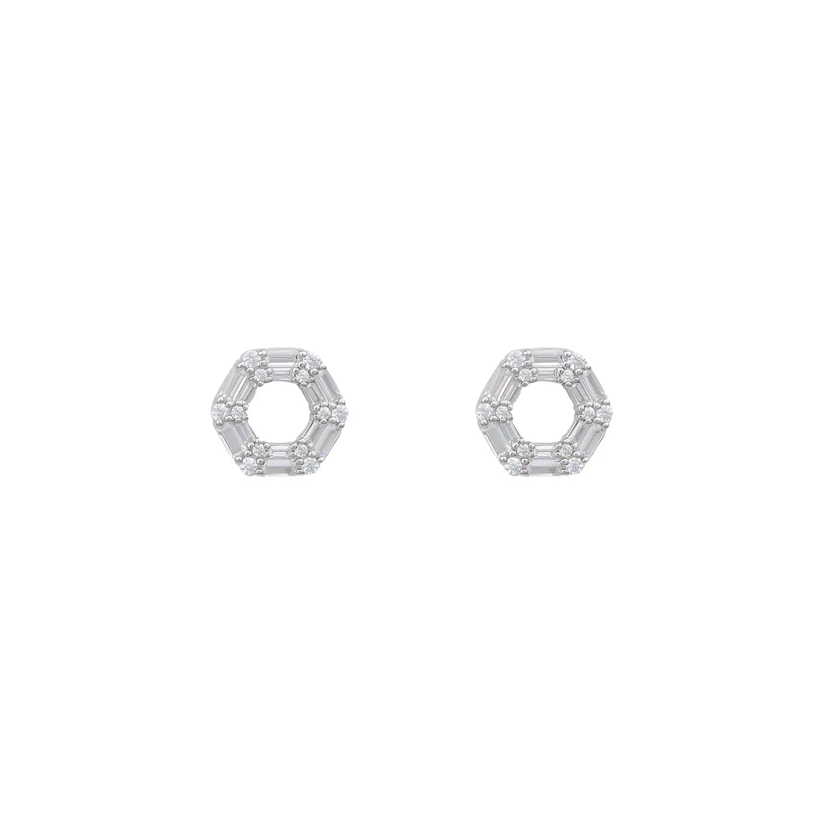 AVELINE BAGUETTE SILVER EARRINGS