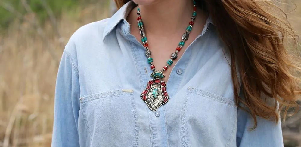 Bamboo Coral Stone Necklace