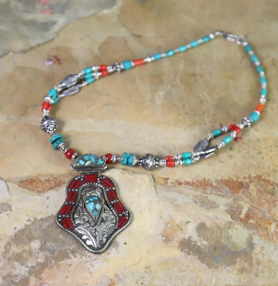 Bamboo Coral Stone Necklace