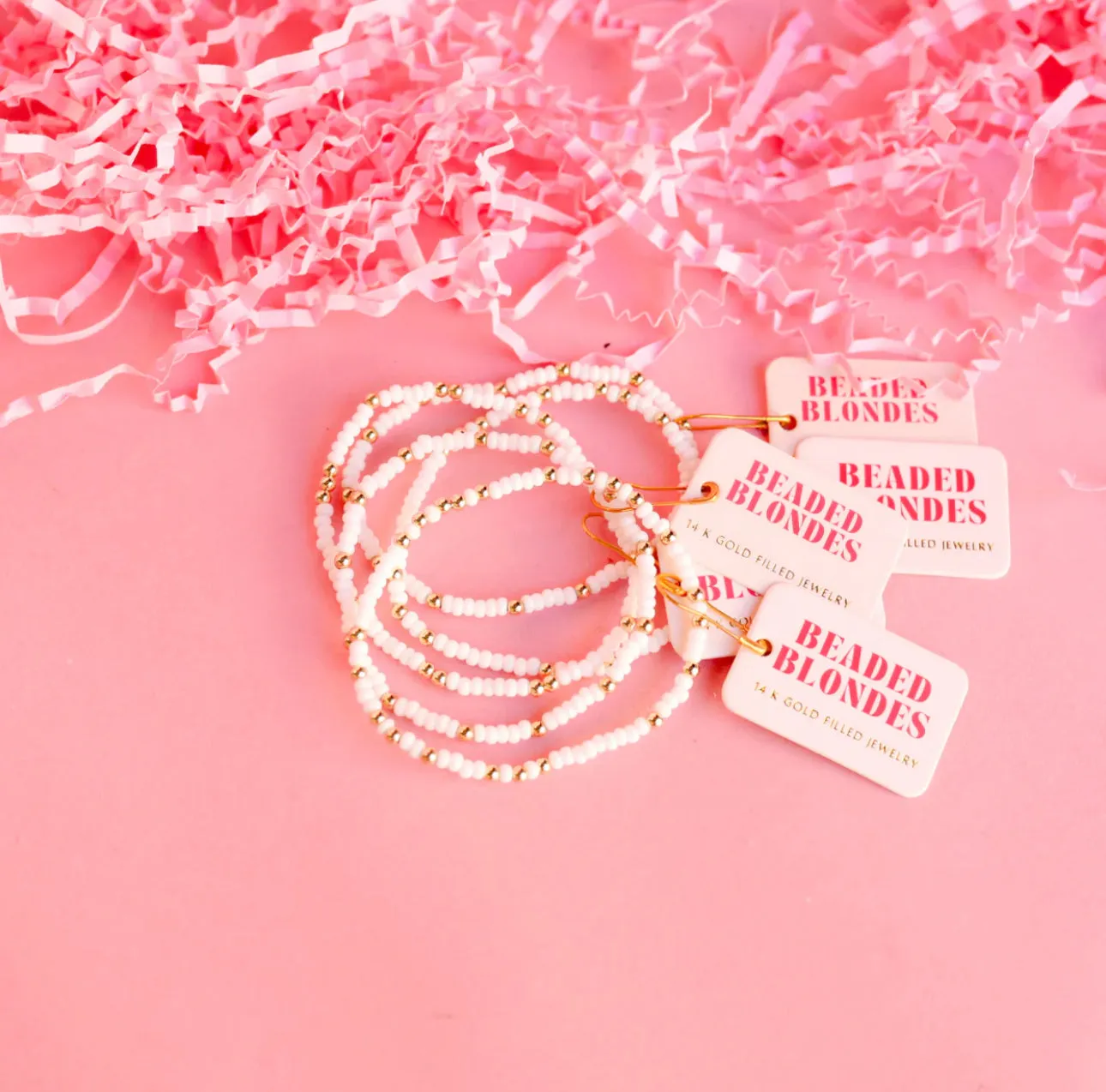 Beaded Blondes White Sprinkle Bracelet