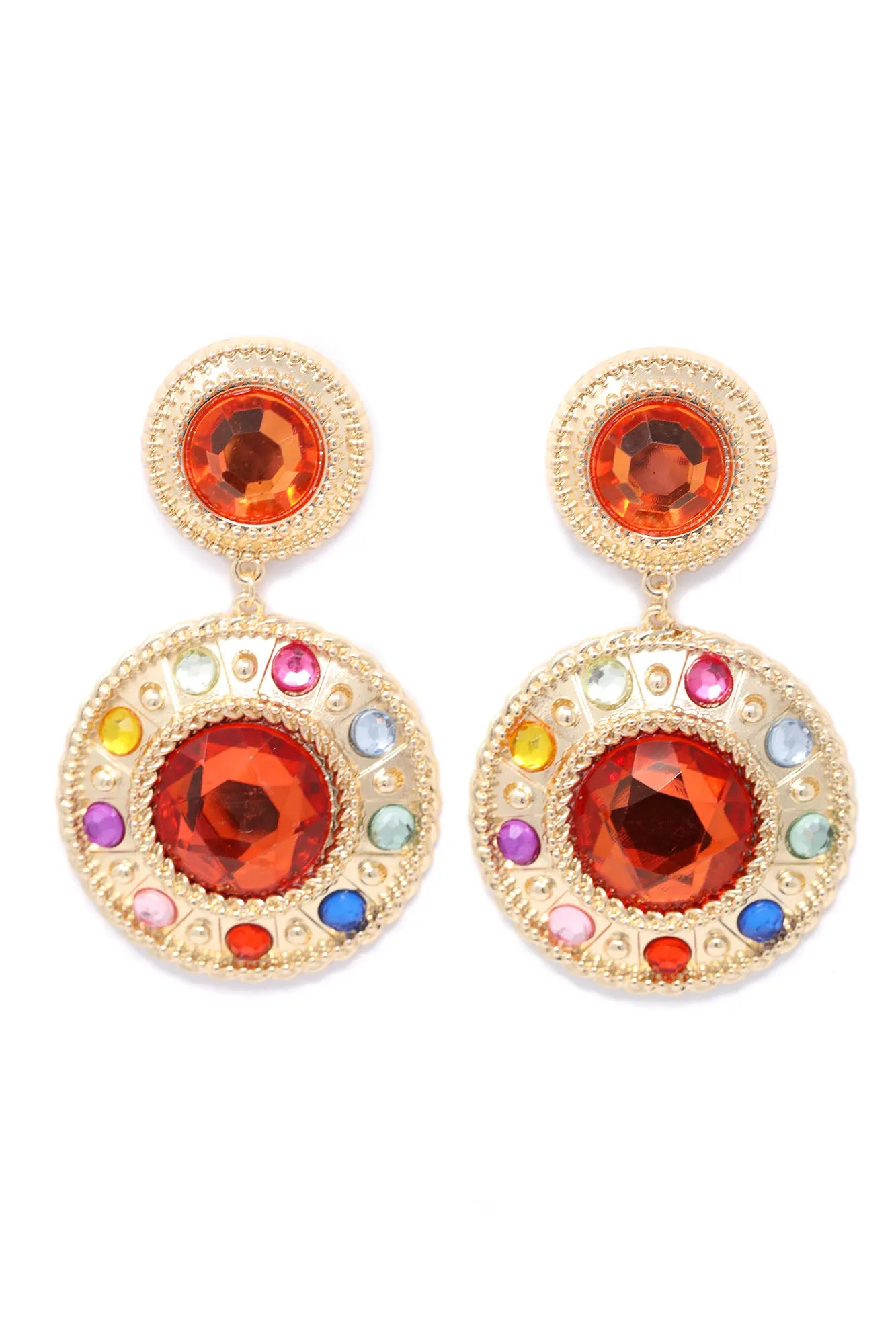 Bella Gem Drop Earrings - Gold/Multi