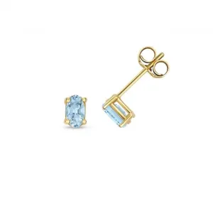 Blue Topaz Oval Stud Earrings ED409BT