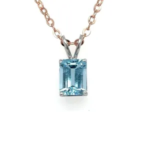 Blue Topaz Pendant set in 14k White Gold at Regard Jewelry in Austin, Texas
