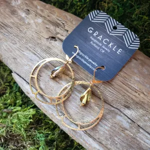Brass Bead & Hoop Earrings