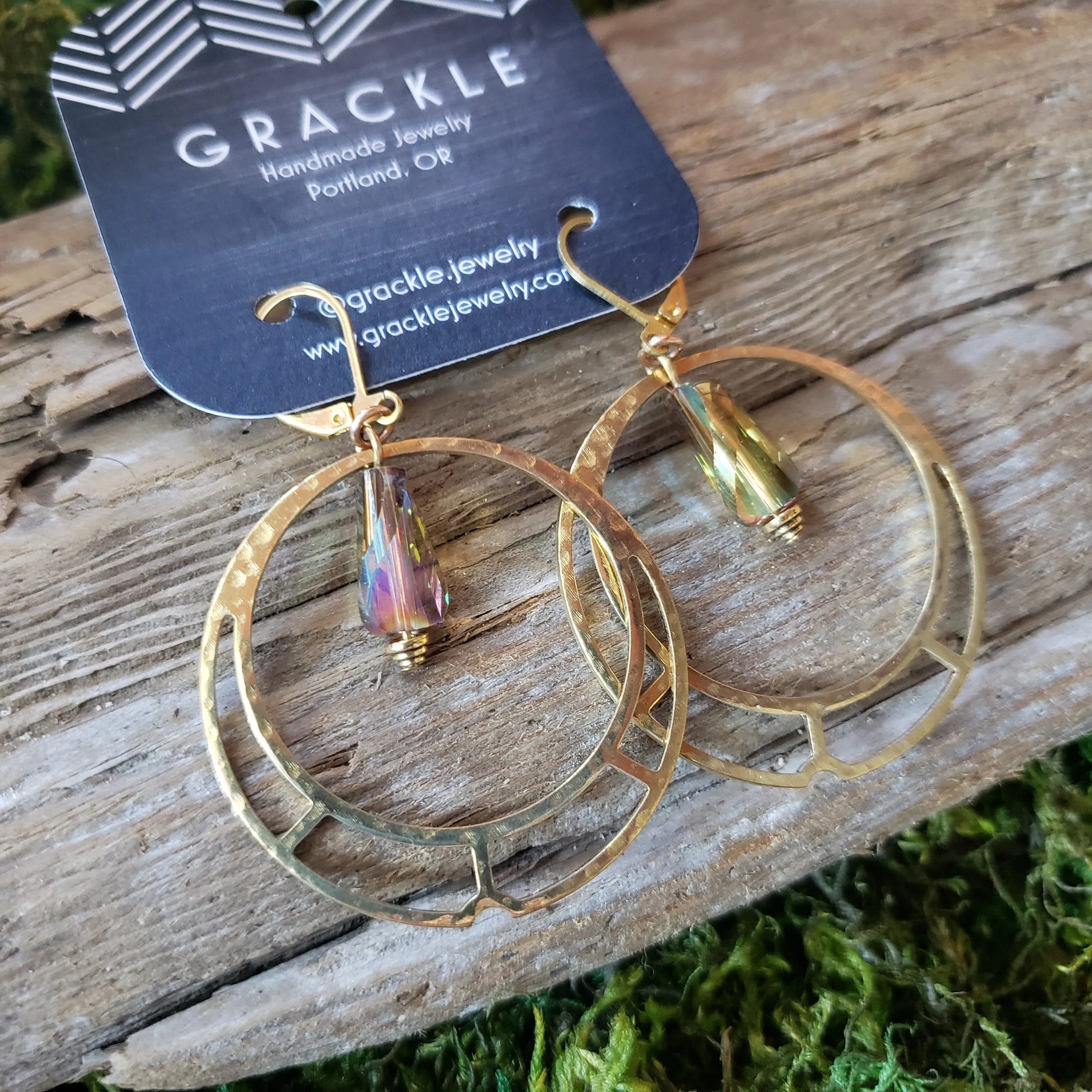 Brass Bead & Hoop Earrings