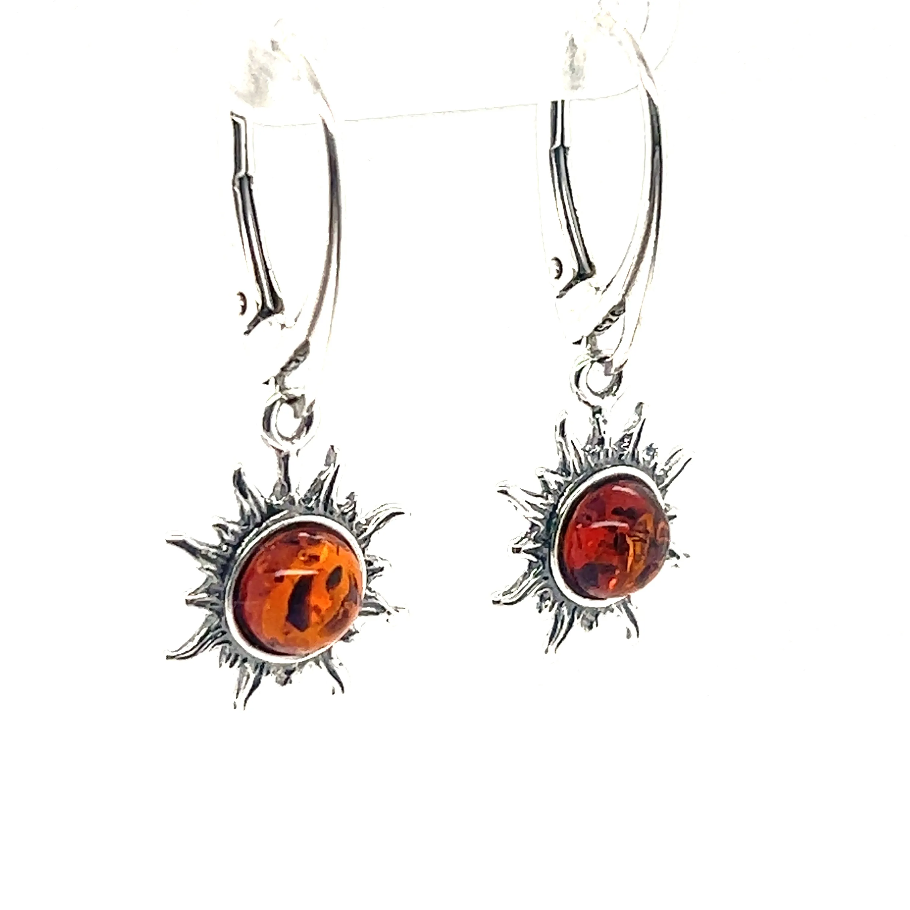 Brilliant Baltic Amber Sun Earrings