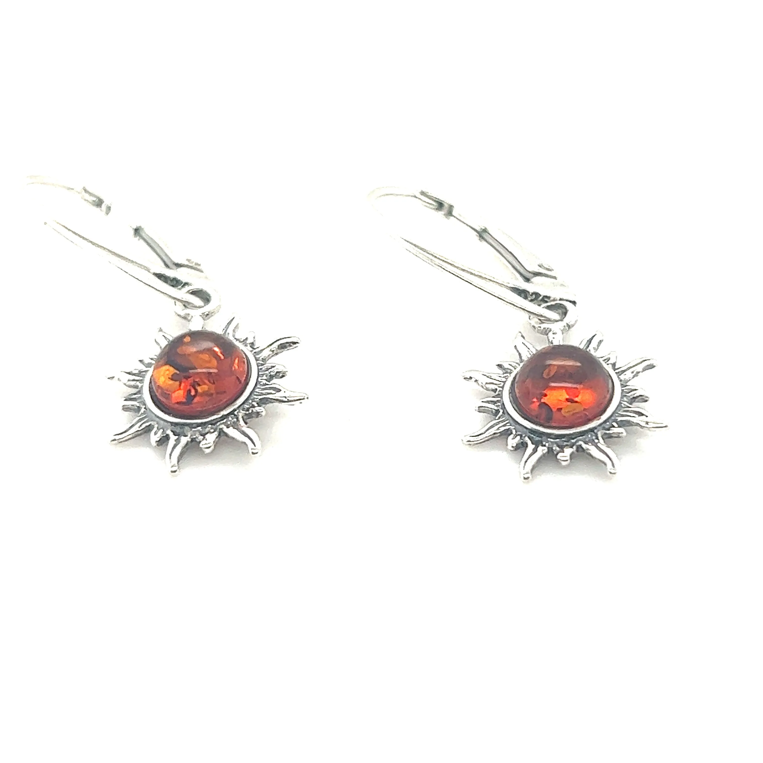 Brilliant Baltic Amber Sun Earrings