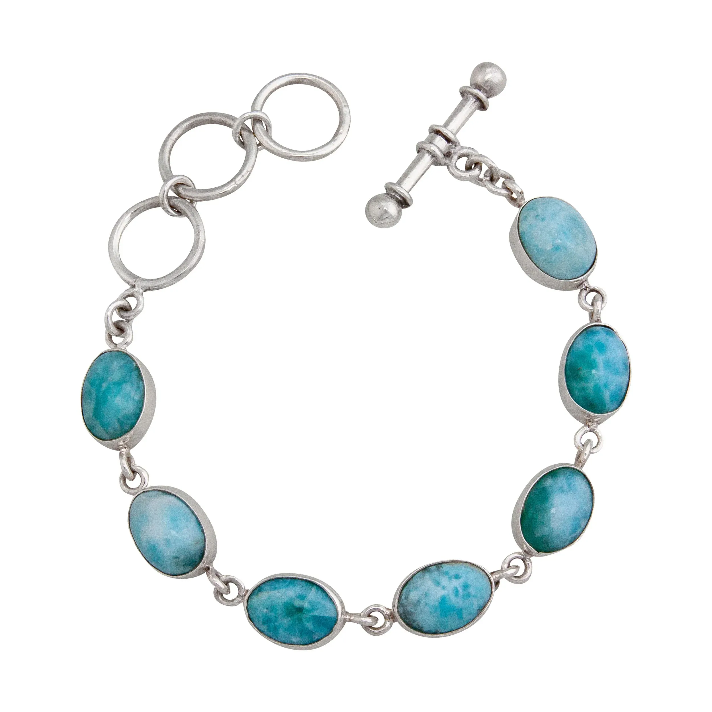 Charles Albert Silver - Larimar Ovals Bracelet