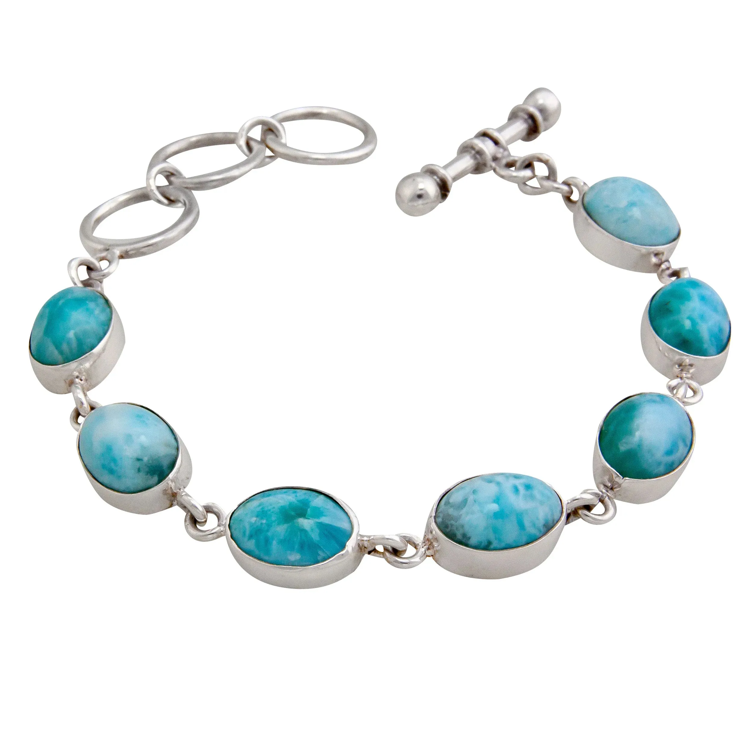 Charles Albert Silver - Larimar Ovals Bracelet