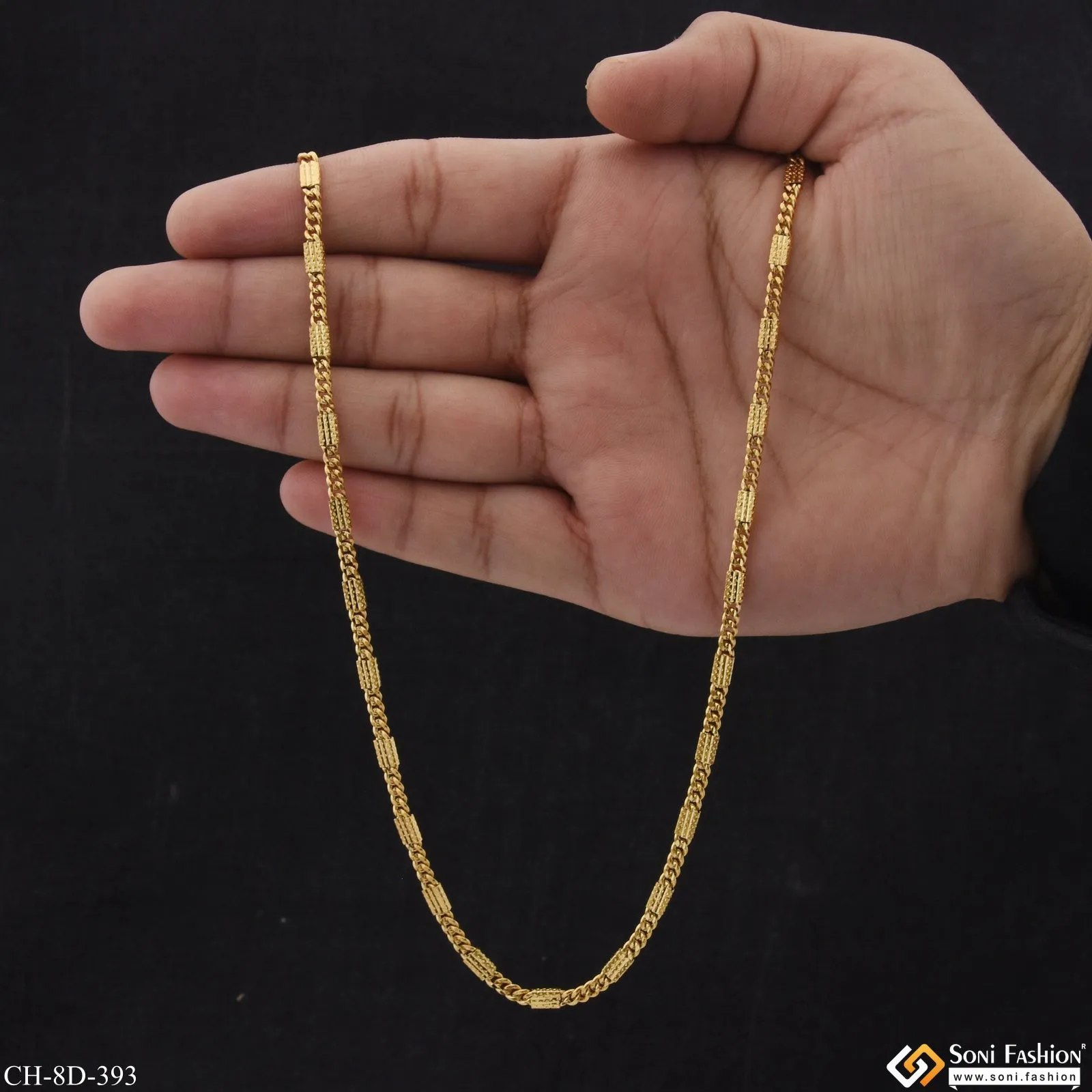 Chic Design Superior Quality Gold Plated Link Chain for Men - Style D393