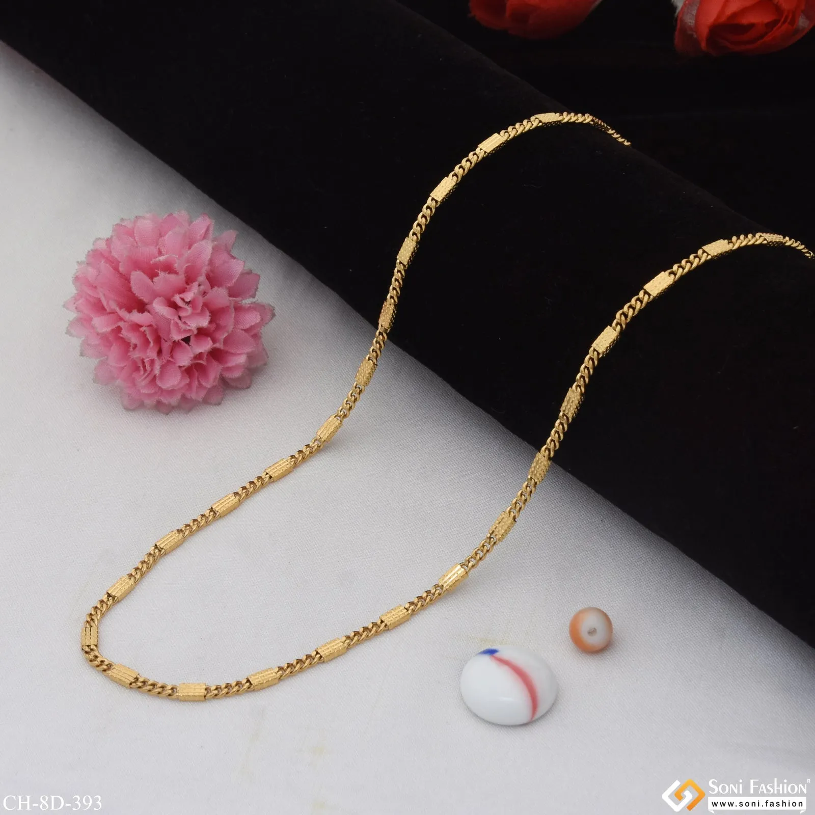 Chic Design Superior Quality Gold Plated Link Chain for Men - Style D393