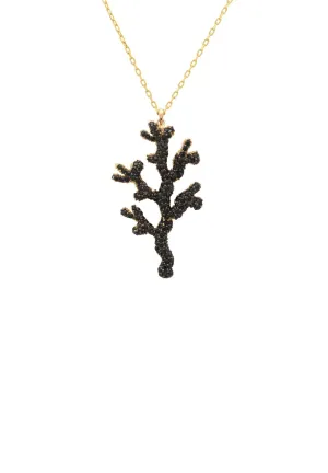 Coral Reef Necklace Black Cz